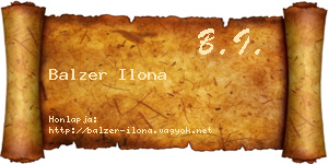 Balzer Ilona névjegykártya